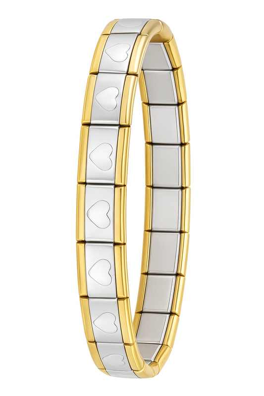 Zweifarbiges Herz Armband