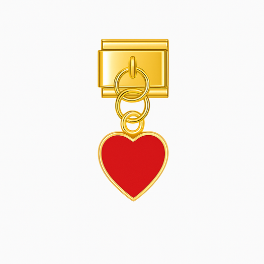 Rotes Herz - goldene Fassung