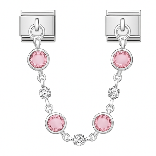 Schmuckkette mit rosa und klaren Steinen